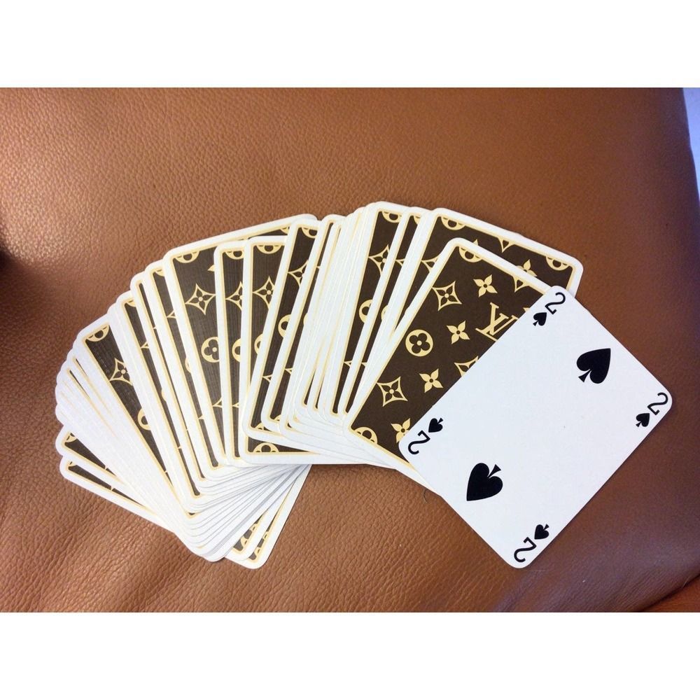 Louis Vuitton monogram case 2 pack card decks rare Vintage 1984 NEVER USED! - Picture 5 of 13